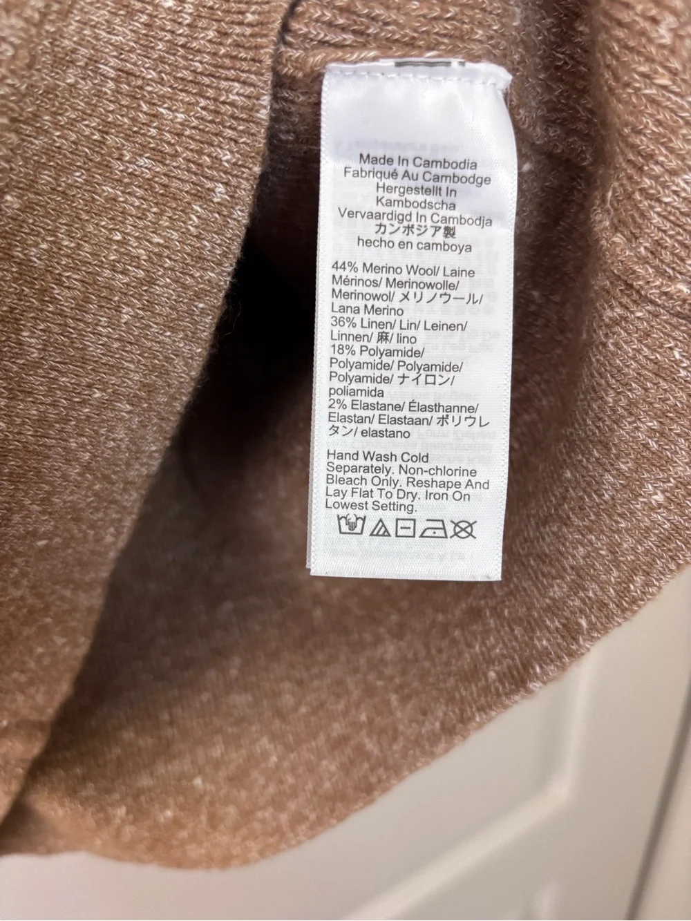 J.Crew Brown Gold Button Cap Sleeve Knit Top Medium